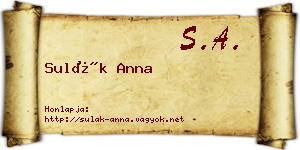 Sulák Anna névjegykártya