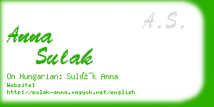 anna sulak business card